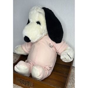 Vtg Snoopy Dog Toy Plush Stuffed United Features‎ 1968 19"-20" Tall Pink Scrubs